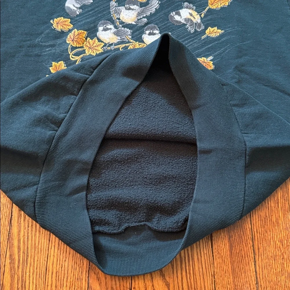 90’s Birds In The Wind Vintage Granny Crewneck Sweater w/ Collar - Picture 8 of 11